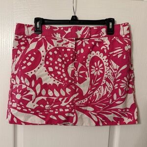 J. Crew Pink and White Floral Mini Skirt